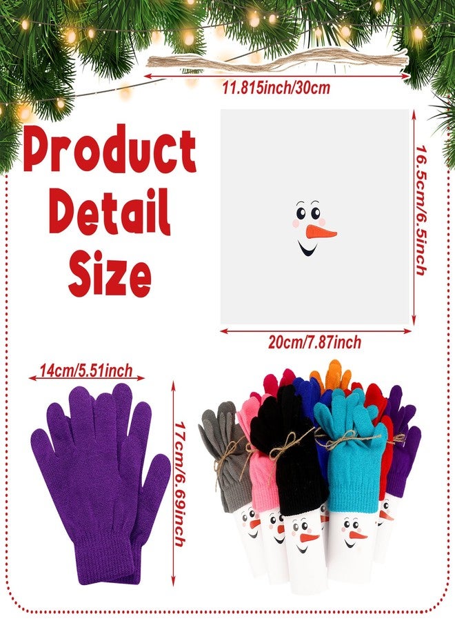 ShinyMatch 10 Pcs Christmas Candy Bar Wrapper with Gloves Snowman Chocolate Bar Kit Candy Wrappers for Winter Christmas Holiday Favor Supplies (No Chocolate) (Bright Style) - Image 3